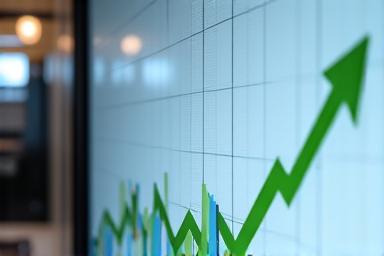 A chart showing steady financial growth.